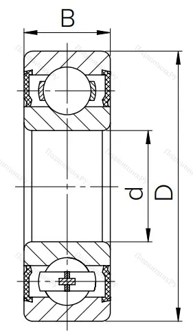 Шариковый однорядный подшипник 180307 (6307 2RS) в Перми