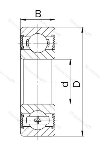 Миниатюрный шариковый подшипник 180018 T (608 2RST) в Перми