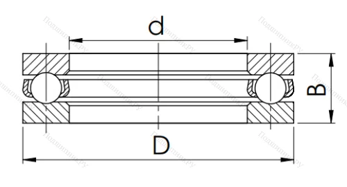 Упорный шариковый подшипник 8117 (51117) в Перми