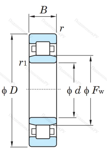 Роликовый цилиндрический подшипник NU 317 от производителя  KOYO