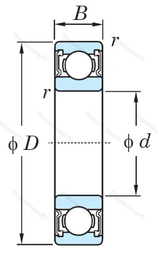 Однорядный шариковый подшипник 6009 2RS CM от производителя  KOYO