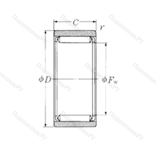 Подшипник игольчатый радиальный RNAF 556820 от производителя  NSK