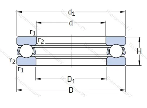 Упорный шариковый подшипник 51306 от производителя  SKF