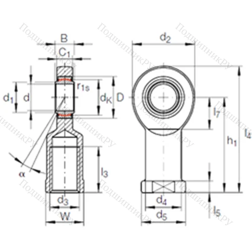 Подшипник скольжения сферический GIR 70 UK-2RS