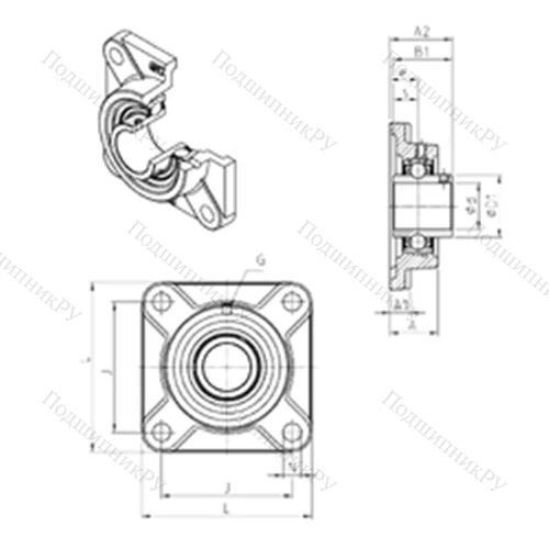 Подшипниковый узел шариковый радиальный UCF 309 от производителя  SNR