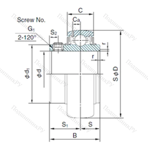 Подшипник шариковый радиальный MUC 209