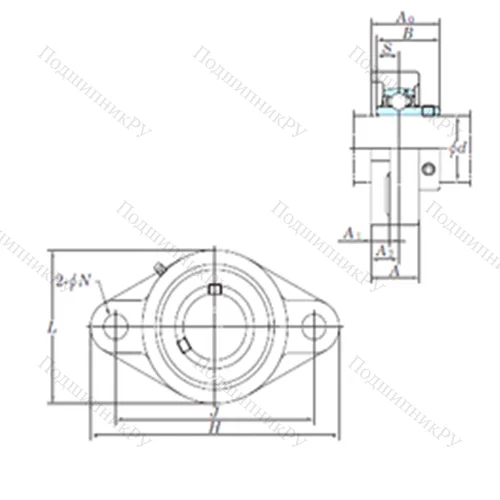 Подшипниковый узел шариковый радиальный UCFL 205-14 от производителя  KOYO