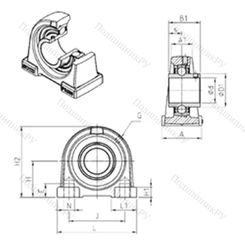Подшипниковый узел шариковый радиальный UCPA 210 от производителя  SNR
