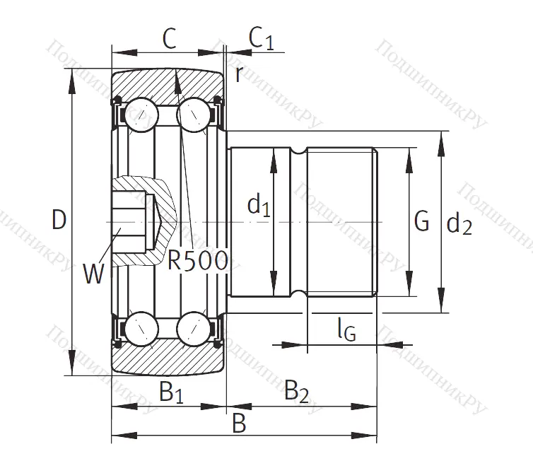 Подшипник KR 5205 2RS от производителя  INA