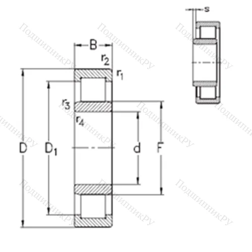 Подшипник роликовый радиальный NU 236-E-M 6