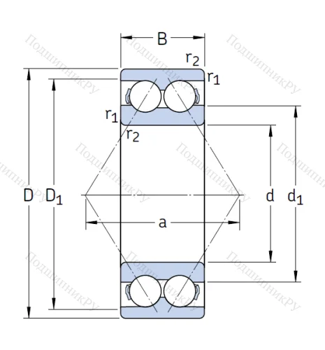 Двухрядный шариковый подшипник 3304 A 2RS 1TN 9/MT 33 от производителя  SKF
