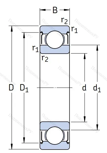 Однорядный шариковый подшипник W 6000 2Z в Перми