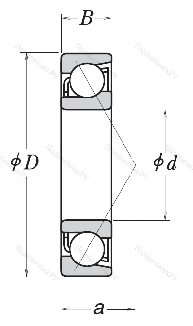 Однорядный шариковый подшипник 7303 AW
