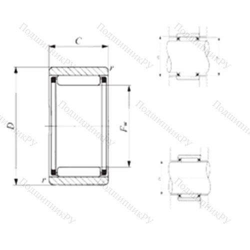 Подшипник игольчатый радиальный RNAF 81510