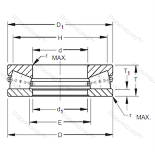 Подшипник роликовый упорный W-3217-B от производителя  TIMKEN