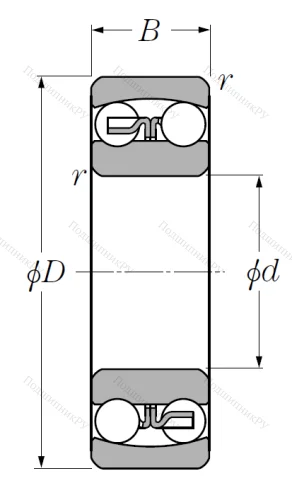Двухрядный шариковый подшипник 1216 S от производителя  NTN