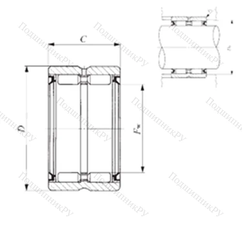 Подшипник игольчатый радиальный GBR 405228 UU от производителя  IKO Подшипник игольчатый радиальный GBR 405228 UU от производителя  IKO