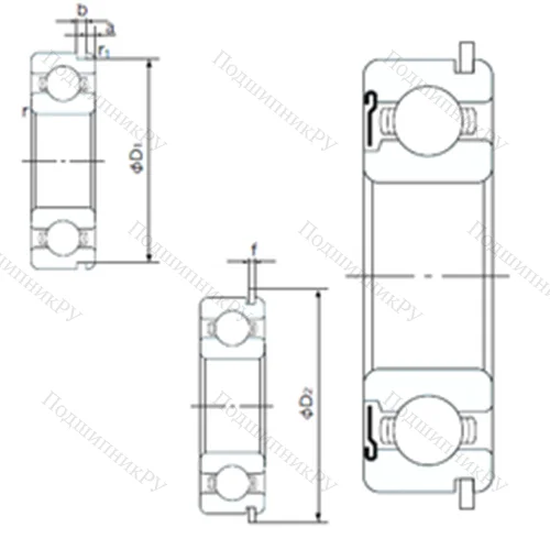 Подшипник шариковый радиальный 6026ZNR