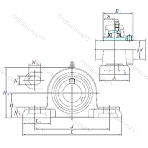Подшипниковый узел шариковый радиальный NAPK 202