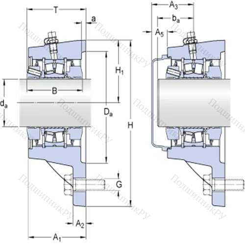 Фланцевые роликоподшипниковые узлы ( ConCentra, для метрических валов) FYNT 60 F