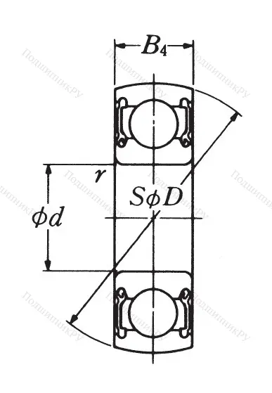 Однорядный шариковый подшипник CS 208 LLU