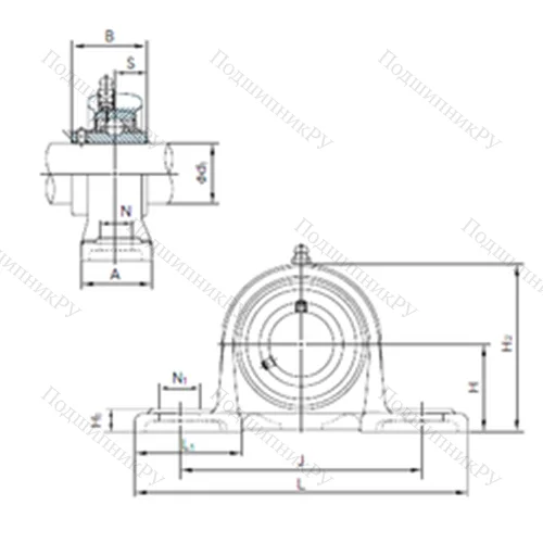 Подшипниковый узел шариковый радиальный MUCP 209
