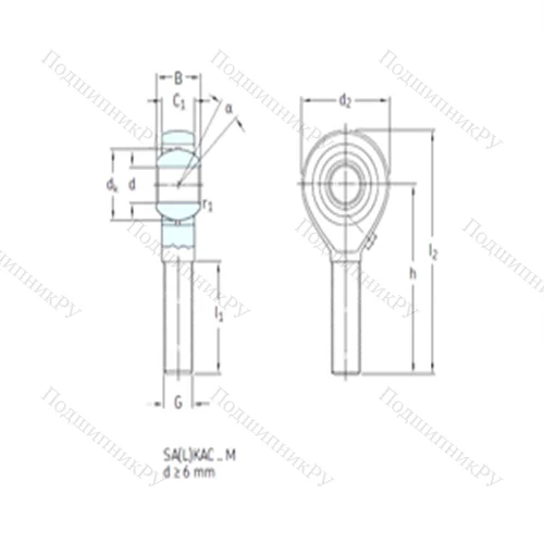 Подшипник скольжения сферический SAKAC 6M