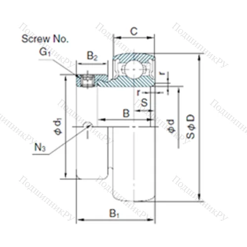Подшипник шариковый радиальный U 003+ER
