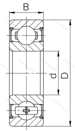 Шариковый однорядный подшипник 80104 (6004 ZZ) в Перми