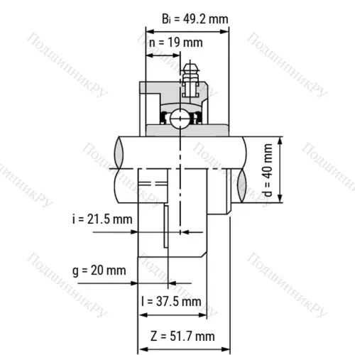 Подшипниковый узел SS-UCFLPL 208-W - Вал: 40 мм от производителя  LPZ