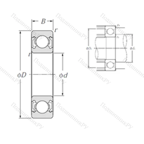 Подшипник шариковый радиальный 6919ZZ от производителя  NTN