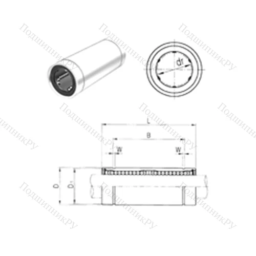 Подшипник шариковый линейный LM 50L от производителя  Samick