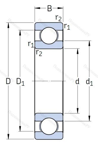 Однорядный шариковый подшипник 6217/C 4 от производителя  SKF