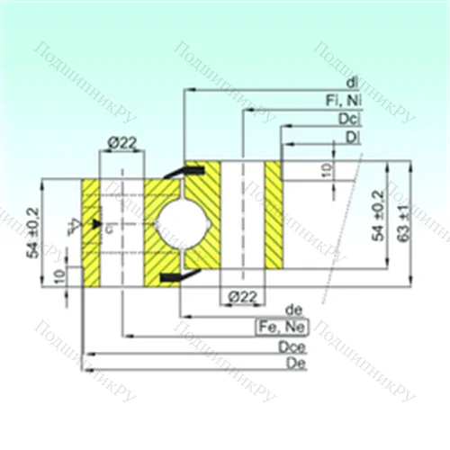 Подшипник шариковый опорно-поворотный NB 1.25.0655.201-2PPN от производителя  ISB