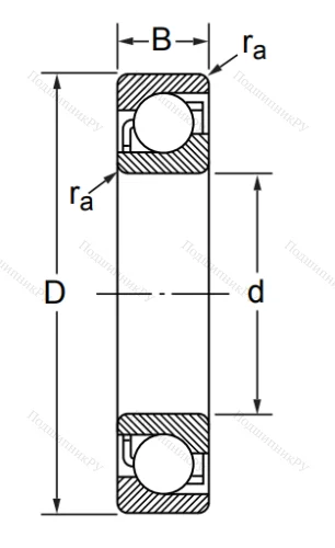 Радиально-упорный шариковый подшипник 7206 C/DB (236206 Е ГОСТ) в Перми
