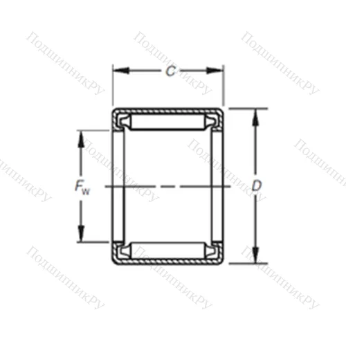 Подшипник игольчатый радиальный B-2412 от производителя  TIMKEN