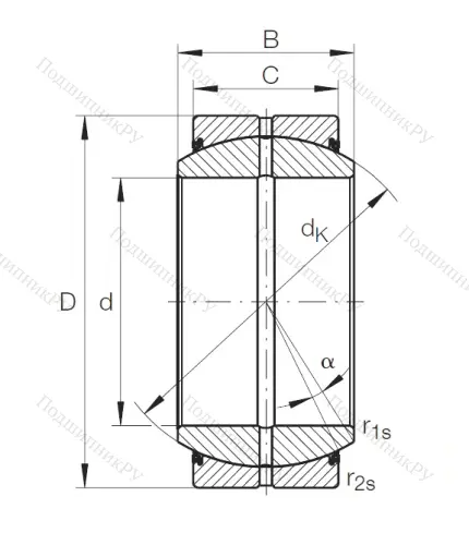 Шарнирный подшипник GE 100 DO 2RS от производителя  INA Шарнирный подшипник GE 100 DO 2RS от производителя  INA