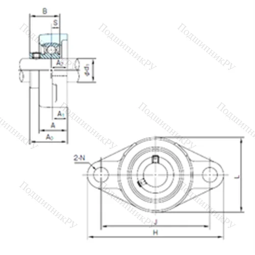 Подшипниковый узел шариковый радиальный BFL 204