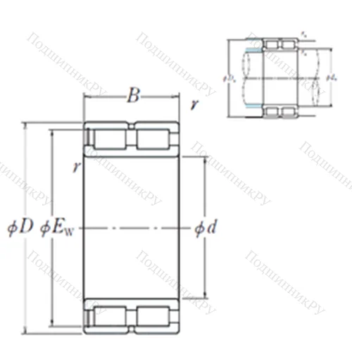 Подшипник роликовый радиальный NNCF 4892V от производителя  NSK