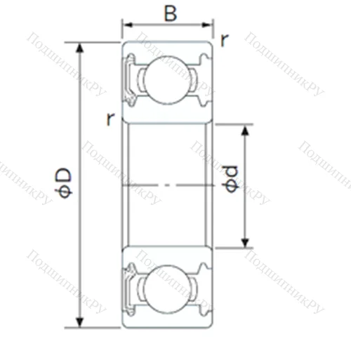 Подшипник шариковый радиальный 6204NKE