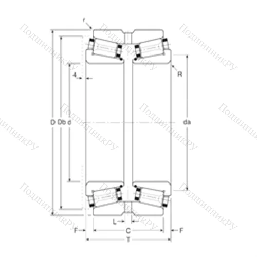 Подшипник роликовый радиально-упорный 111044X/111093XG от производителя  Gamet