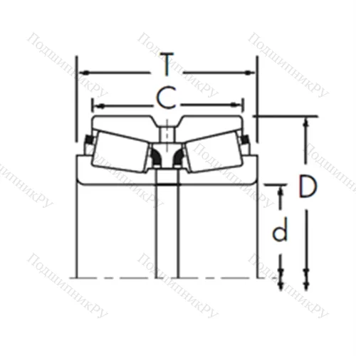 Подшипник роликовый радиально-упорный 593/592DC+X 1S-593 от производителя  TIMKEN Подшипник роликовый радиально-упорный 593/592DC+X 1S-593 от производителя  TIMKEN