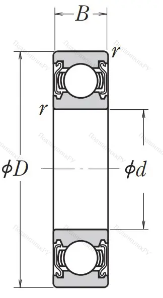 Однорядный шариковый подшипник 6316 ZZ CM
