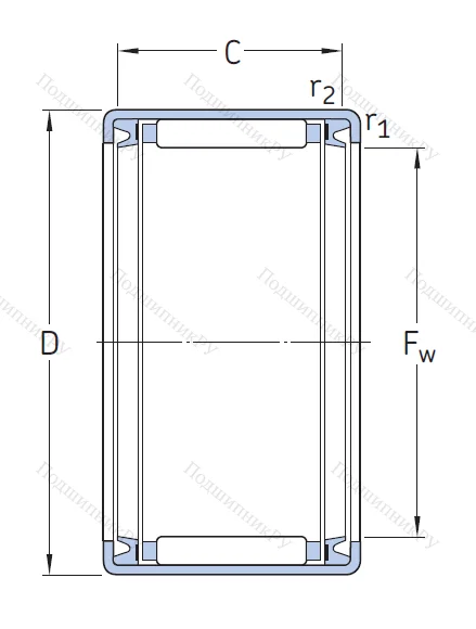 Игольчатый подшипник HK 1014 2RS от производителя  SKF