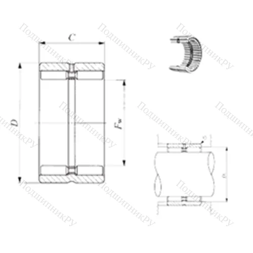 Подшипник игольчатый радиальный GBR 405224 от производителя  IKO Подшипник игольчатый радиальный GBR 405224 от производителя  IKO