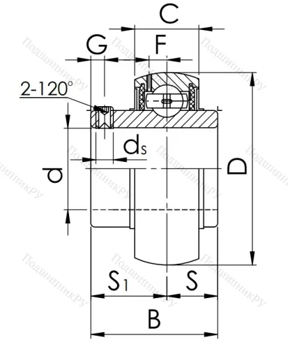 Корпусный подшипник UC 207 (480207 ГОСТ) в Перми Корпусный подшипник UC 207 (480207 ГОСТ) в Перми