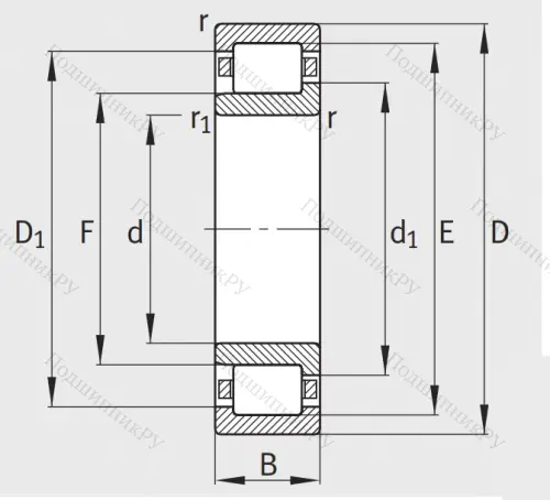 Роликовый цилиндрический подшипник NJ 2310 E XL TVP 2 от производителя  FAG