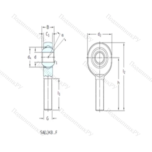 Подшипник скольжения сферический SAKB 16F