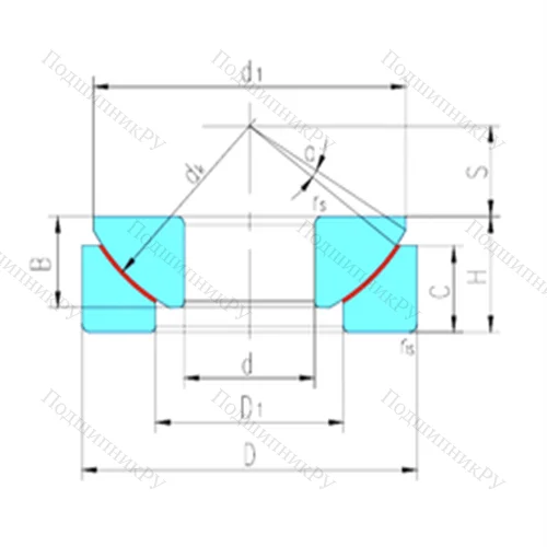 Подшипник скольжения сферический GX 60T от производителя  LS
