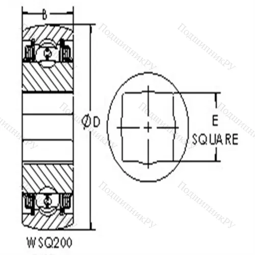 Подшипники шариковые радиальные с квадратным отверстием WSQ 210-102 от производителя  AST